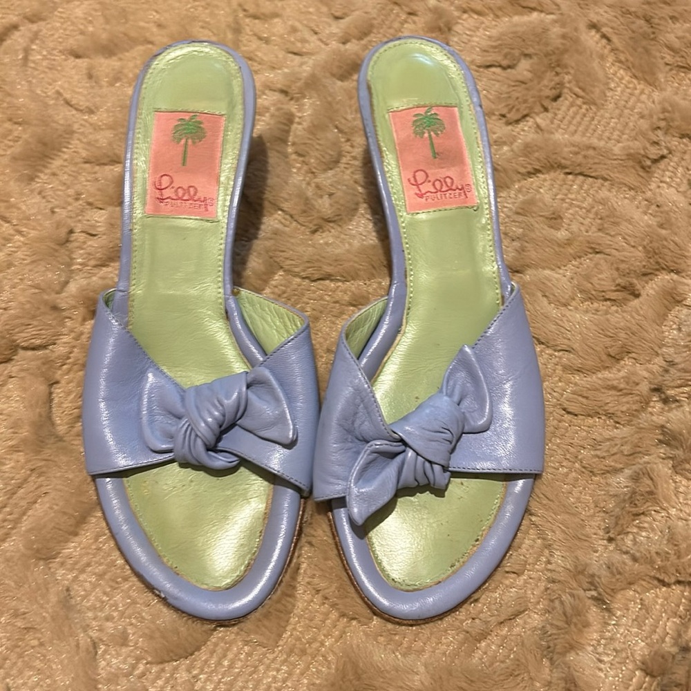Lilly Pulitzer green 3/ kitten Heels size 7